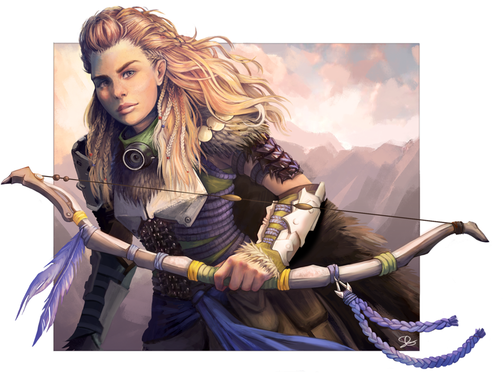 Aloy By Sagau - Aloy Concept Art Horizon Clipart (983x731), Png Download