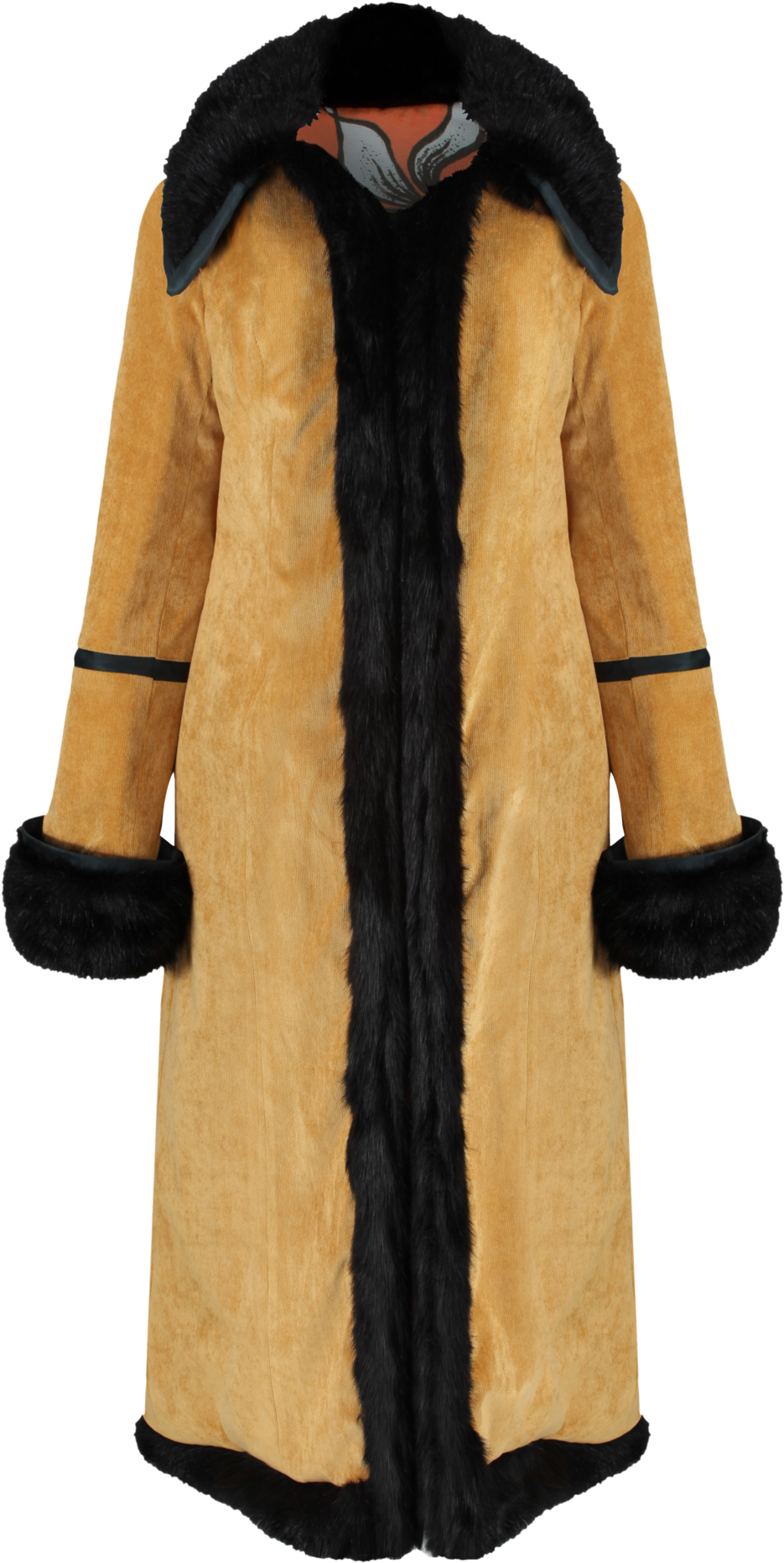 Electra Coat I- Mustard Cord X Tigerlily - Overcoat Clipart (935x1864), Png Download