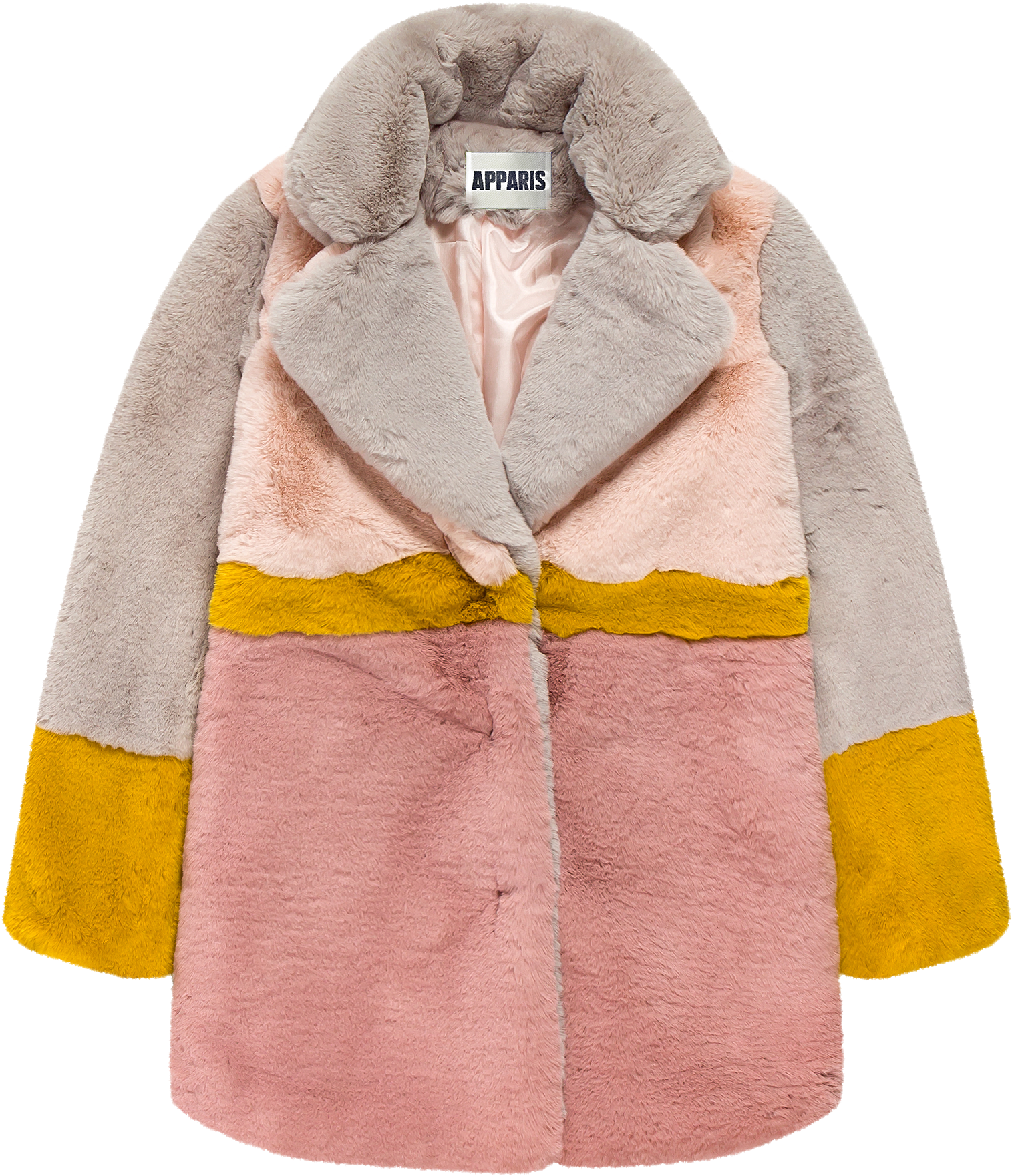 Apparis Lisa Color Blocked Faux Fur Coat , Png Download - Apparis Lisa Color Block Coat Clipart (1515x1761), Png Download