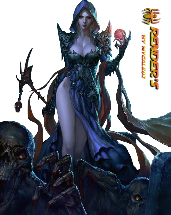 Necromancer Woman Fantasy Art Clipart (564x709), Png Download