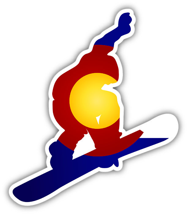 Colorado Snowboarder Bumper Sticker Clipart (612x699), Png Download