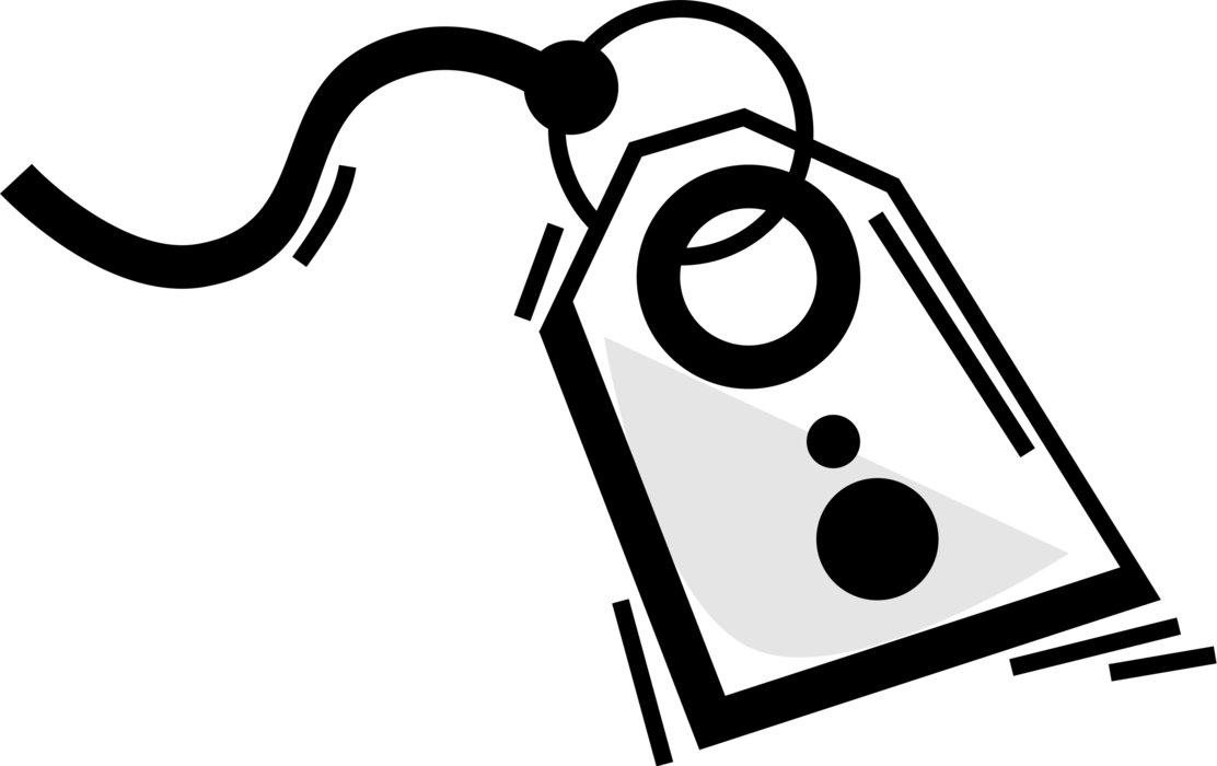 Svg Black And White Merchandise Tag Image Illustration Clipart (1112x700), Png Download