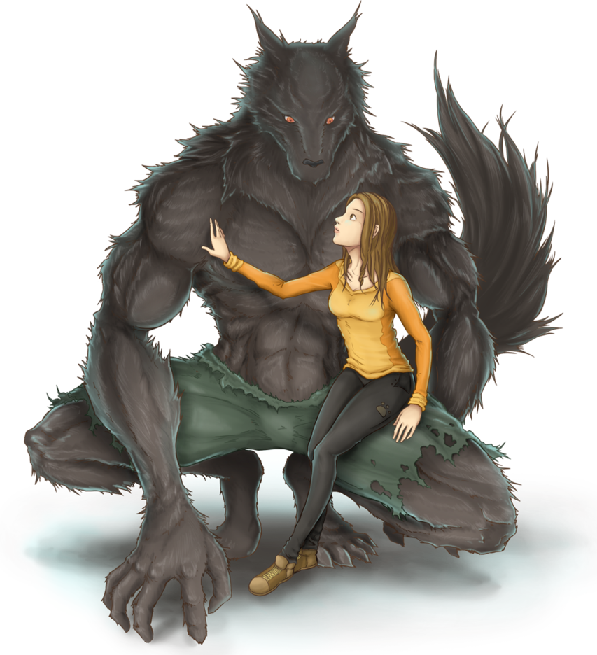 Anime Wolf Man Clipart (853x936), Png Download