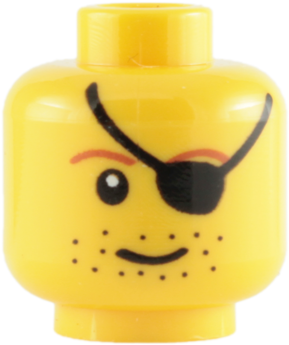 Lego Rocks Lego Minifig Head Male Eyepatch Brown Eyebrows - Lego Clipart (700x700), Png Download