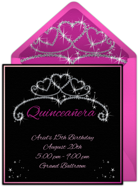 Quinceañera Crown Online Invitation - Masquerade Ball Clipart (650x650), Png Download