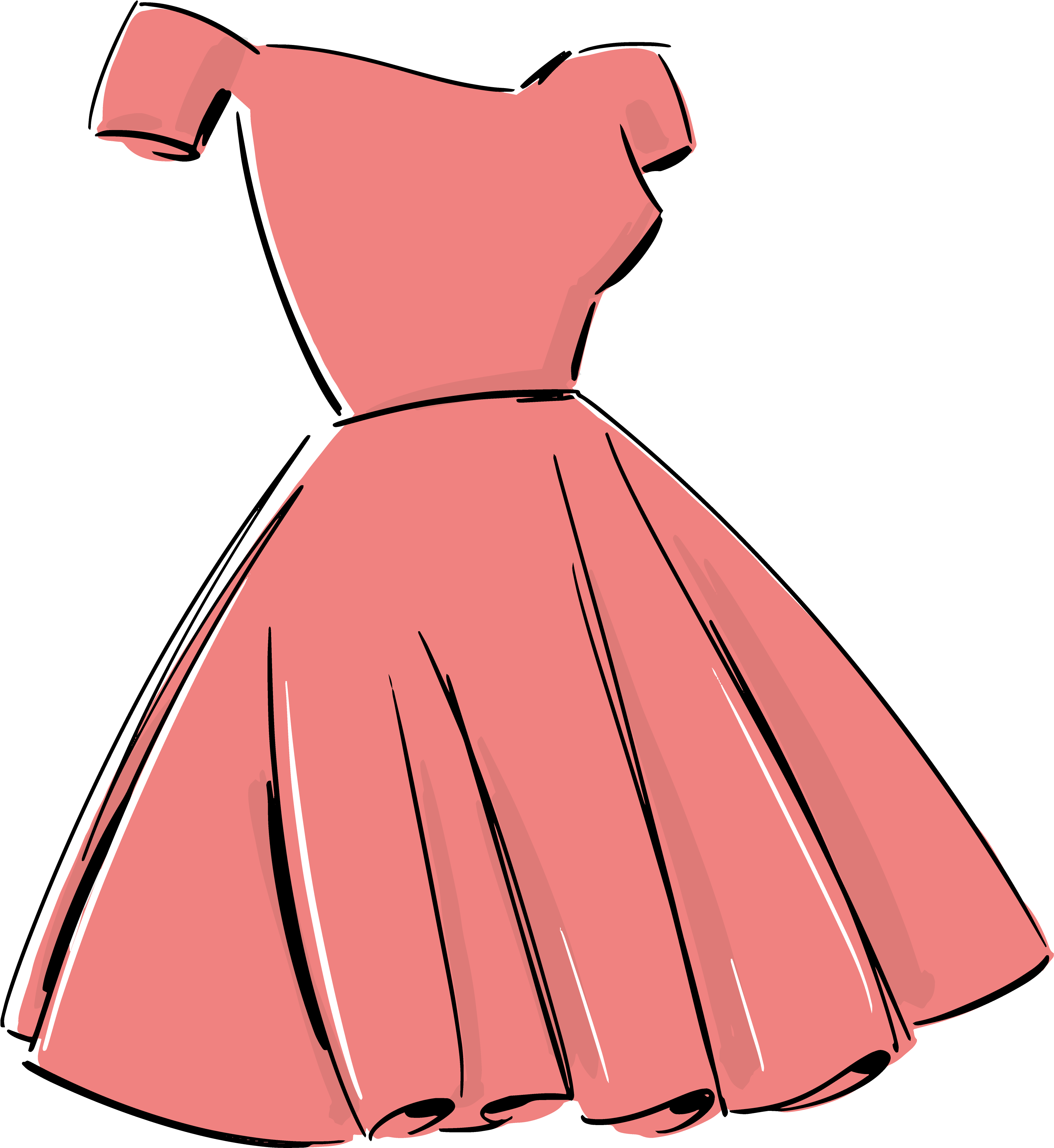 Dress Skirt Art Hand - Dress Clipart - Large Size Png Image - PikPng.