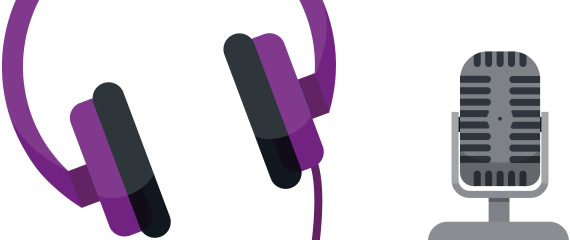 Headphone Transparent Podcast - Free Podcast Clipart (1140x480), Png Download