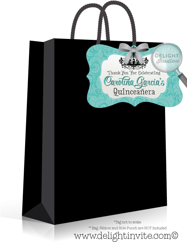 Tiffany Blue Chandelier Quinceñeara Favor Tags - Superhero Party Favor Tags Clipart (613x822), Png Download