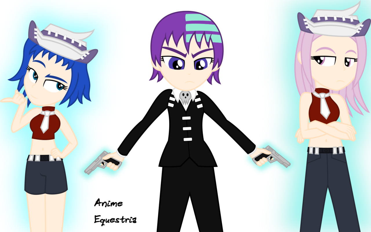 Anime-equestria, Crossover, Death The Kid, Equestria - Death The Kid Guns Clipart (1280x801), Png Download