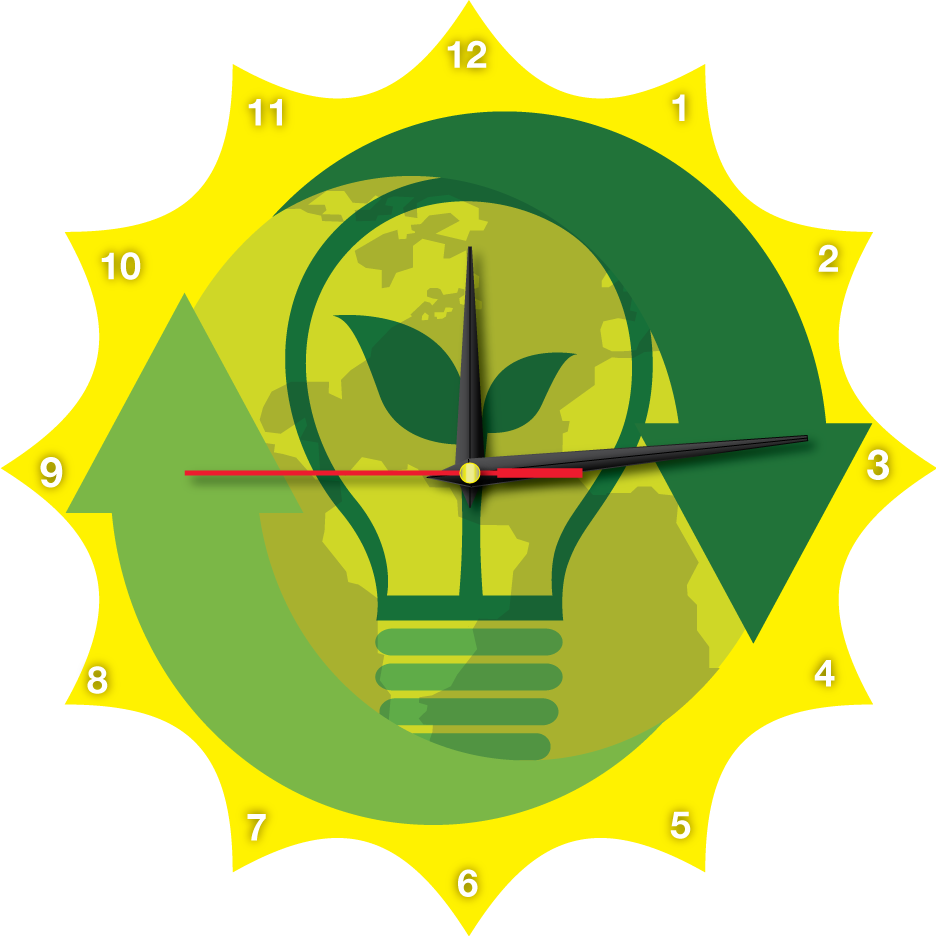 Green Earth Clock - Jaiku Clipart (936x936), Png Download