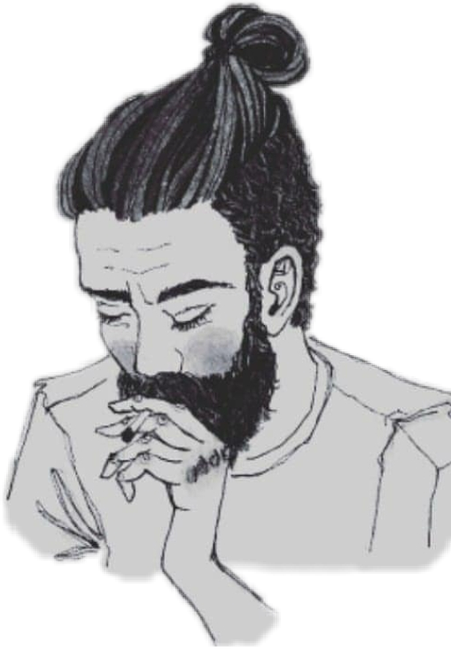 Manbun Sticker - Illustration Clipart (509x734), Png Download