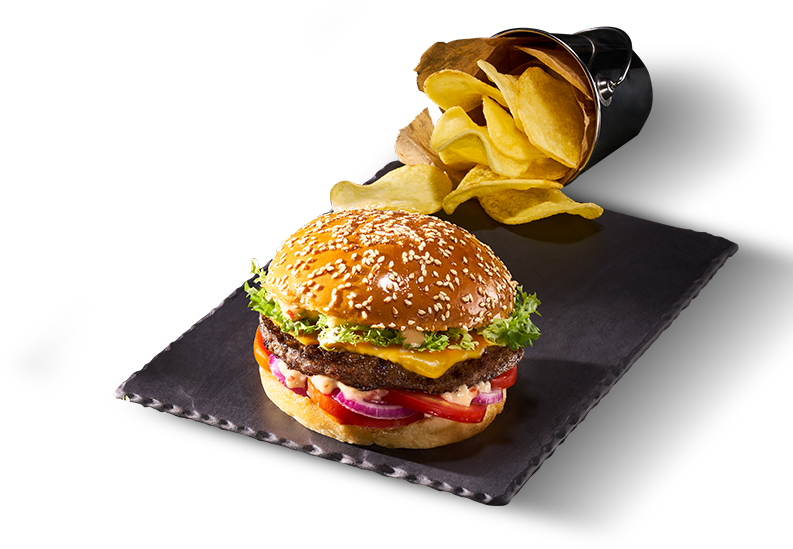 Cheese Burger Png - Pizza Hut Classic Burger Clipart (793x549), Png Download