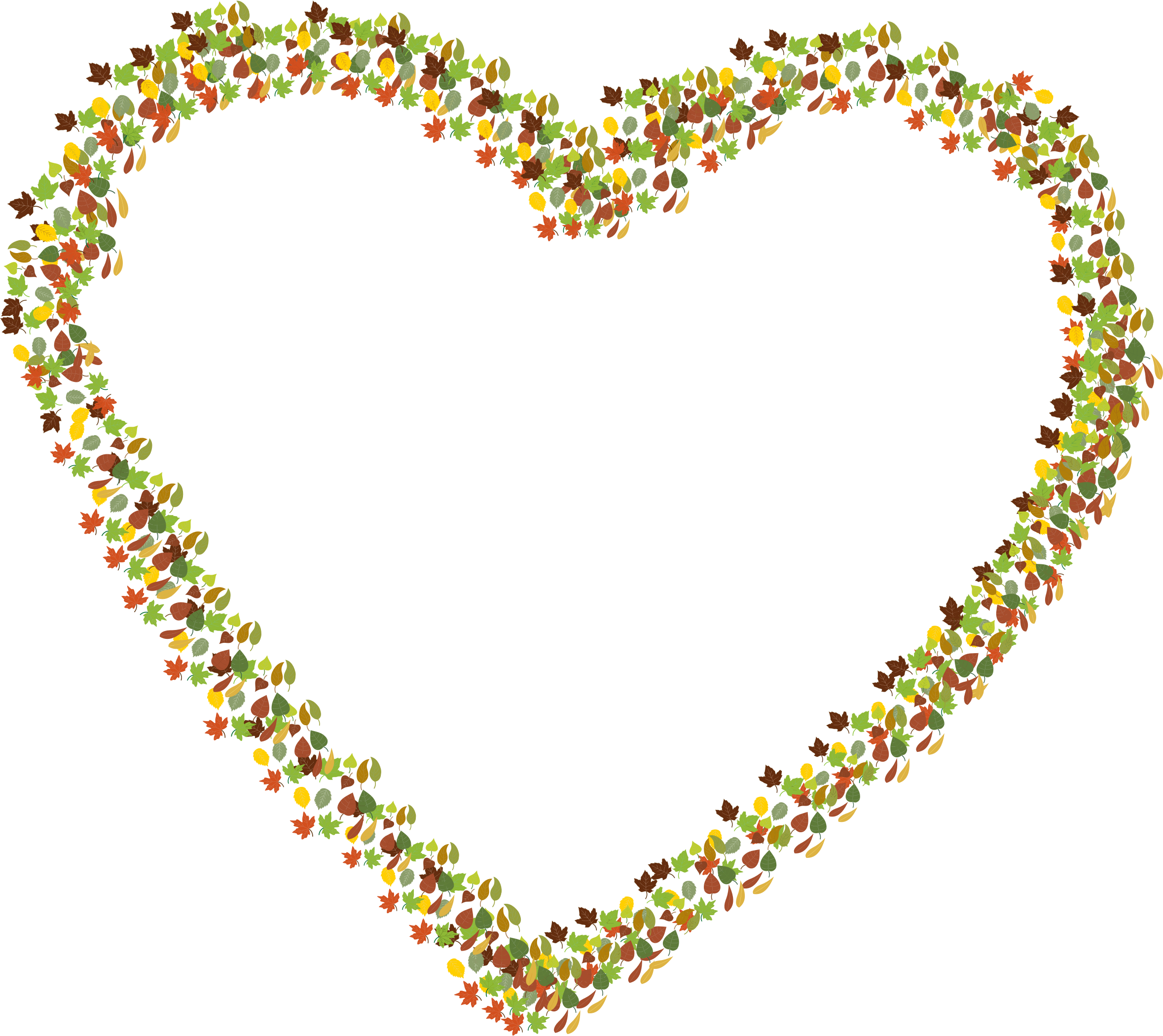 This Free Icons Png Design Of Leaves Heart 2 - Leaves Heart Png Clipart (2358x2100), Png Download