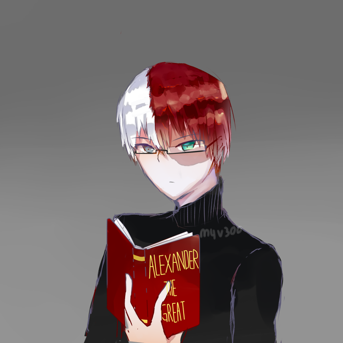Todoroki With Glasses~ - Cartoon Clipart (680x680), Png Download