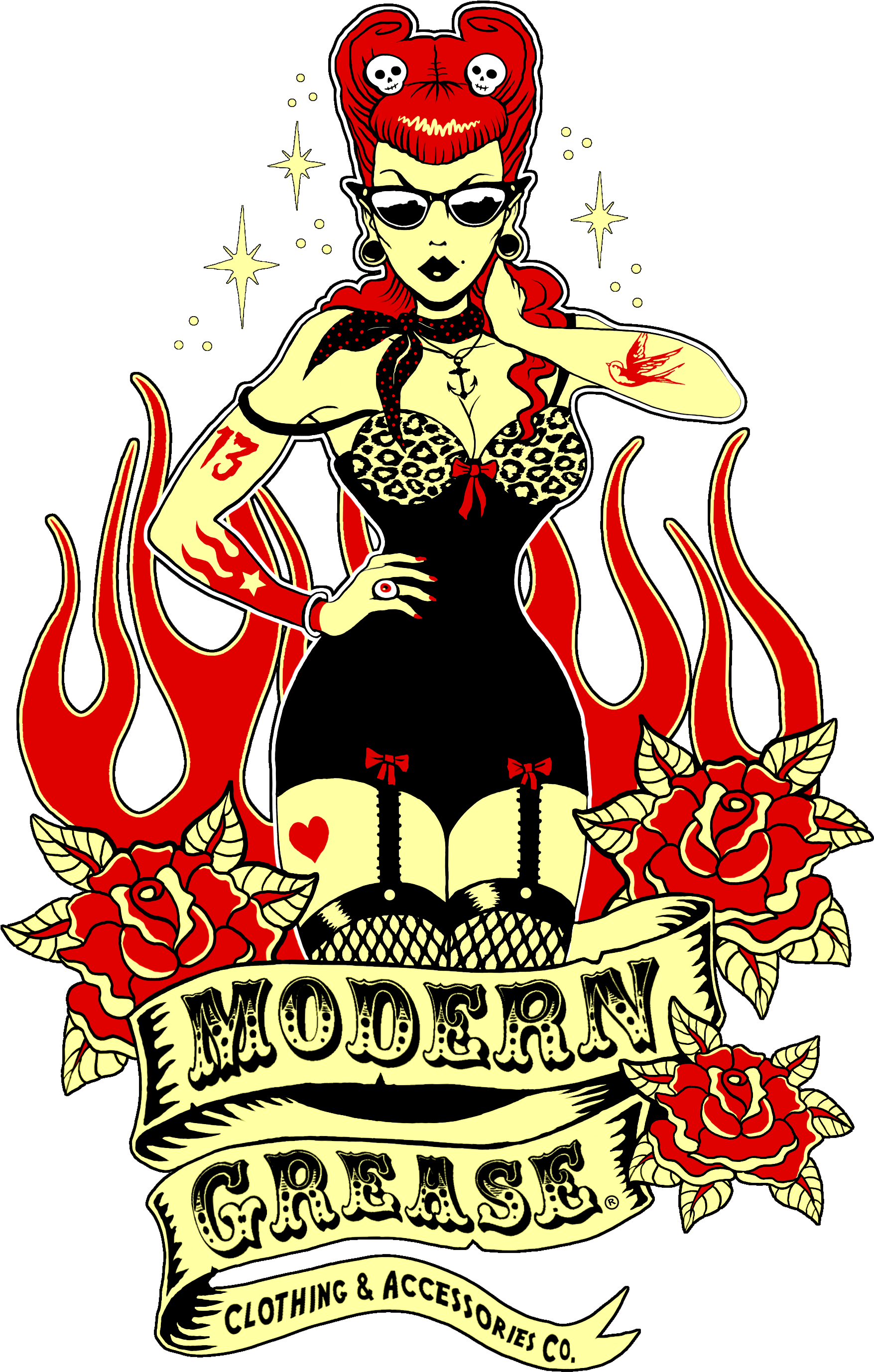 Modern Grease Clothing And Accessories Company Logo - Bigger Bits And Pieces Show At Metropolis Collective's, Clipart (1887x2902), Png Download