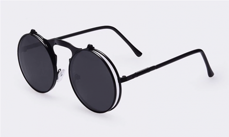 Vintage Round Flip Sunglasses - Supreme Round Sunglasses Clipart (800x800), Png Download