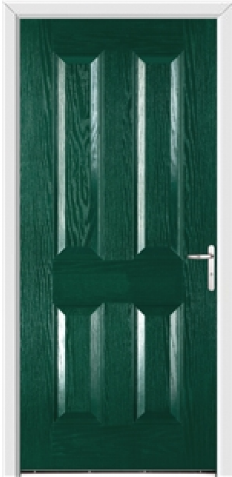 Richmond Green External Fire Door With Frame And Ironmongery - Screen Door Clipart (950x962), Png Download