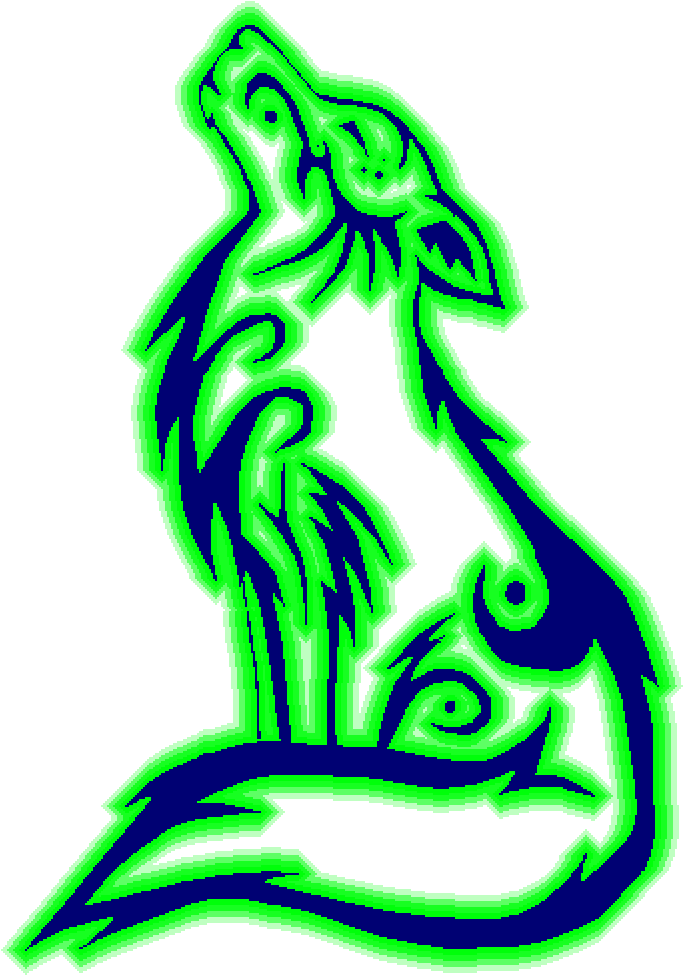 Glowing Line Png - Wolf Easy First Nation Art Clipart (683x975), Png Download