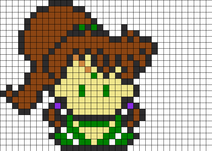 Sailor Jupiter Perler Bead Pattern / Bead Sprite - Pixel Art Clipart (735x525), Png Download