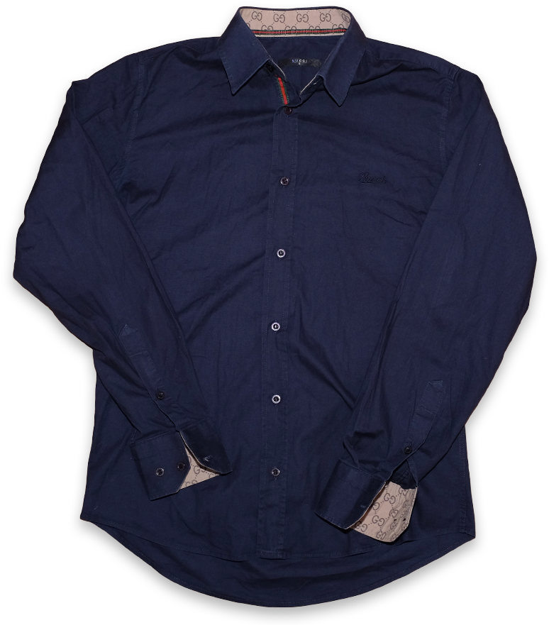 Vintage Gucci Button Up Shirt With Tonal Logo Embroidery - Button Clipart (900x900), Png Download