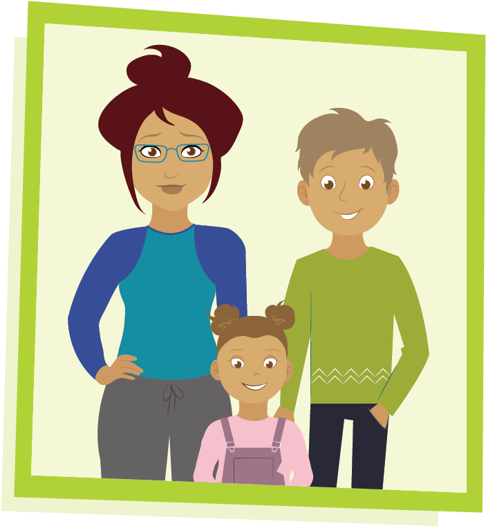 Illustration Of Maria And Lon's Family - Cartoon Clipart (734x807), Png Download