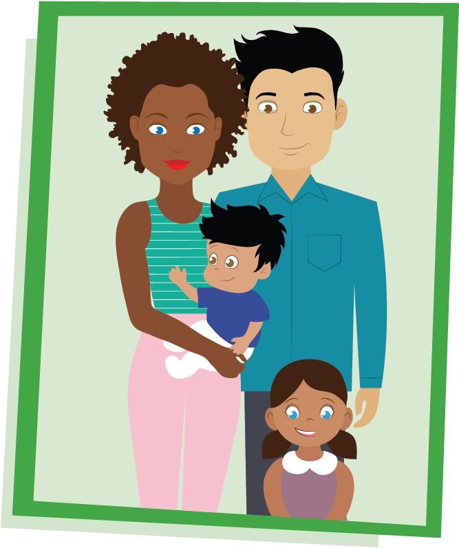 Illustration Of Nur's Family - Cartoon Clipart (722x850), Png Download