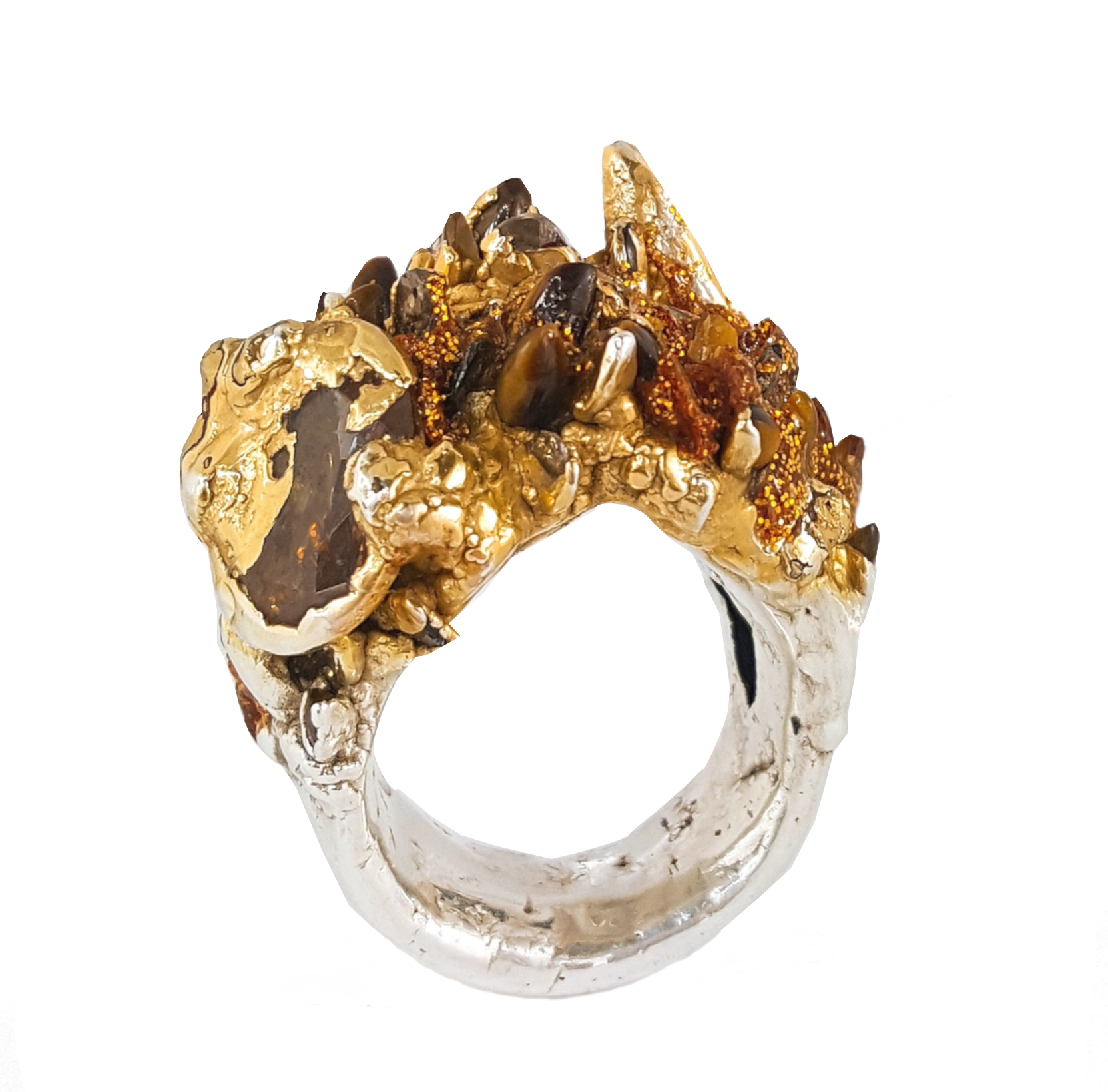 A Mix Of Tiger Eyes, Citrine, Topaz And Diamond Slices - Pre-engagement Ring Clipart (1664x1640), Png Download