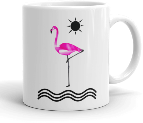 Pink Flamingo Mug Is A Vibrant Attention-grabber That - Flamingo Clipart (617x617), Png Download
