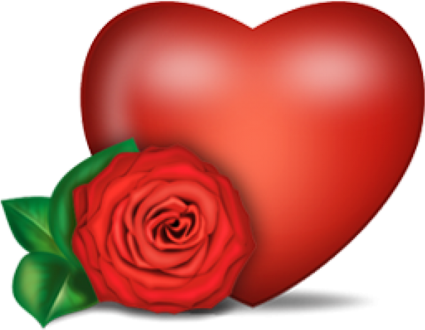Heart Png Free Image Download - Png Heart And Rose Clipart (600x600), Png Download