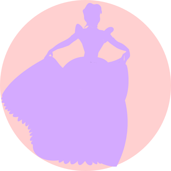 White Princess Silhouette In Pink Background Clip Art - Illustration - Png Download (600x600), Png Download