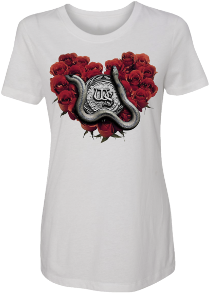 Rose Heart Ladies Tee - Hình Nền Trái Tim Đỏ Clipart (600x600), Png Download