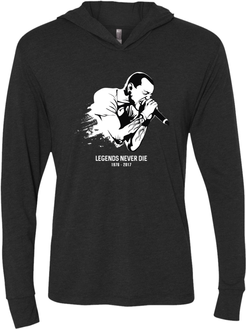 Chester Bennington Legends Never Die Unisex Hooded - Adidas Sweater For Boys Clipart (847x1134), Png Download