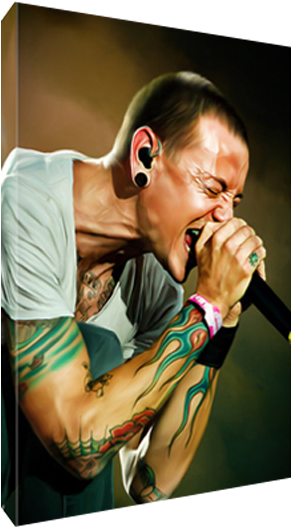 Canvas Stretched And Gallery Wrapped Over - Chester Bennington Canvas Clipart (600x600), Png Download