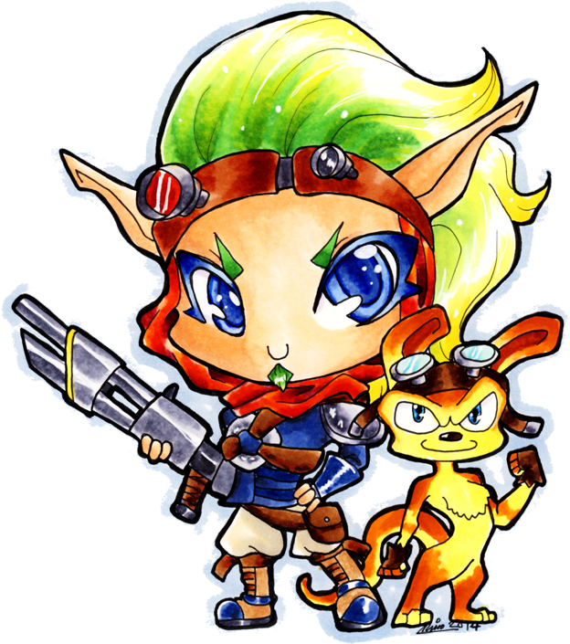 Chibi Jak & Daxter - Cartoon Clipart (682x800), Png Download