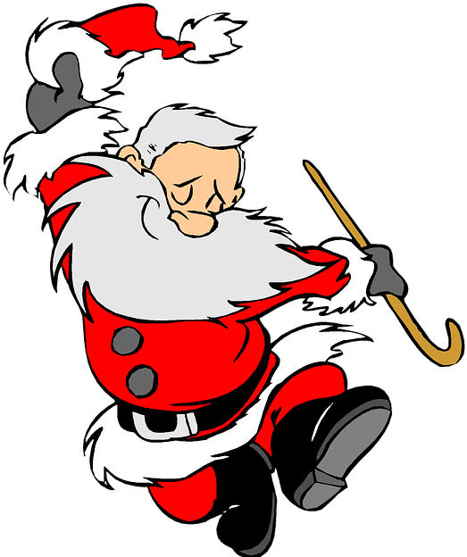 Christmas, Holiday, Clip Art, Santa Clause, Happy - Dancing Santa Clipart - Png Download (534x640), Png Download