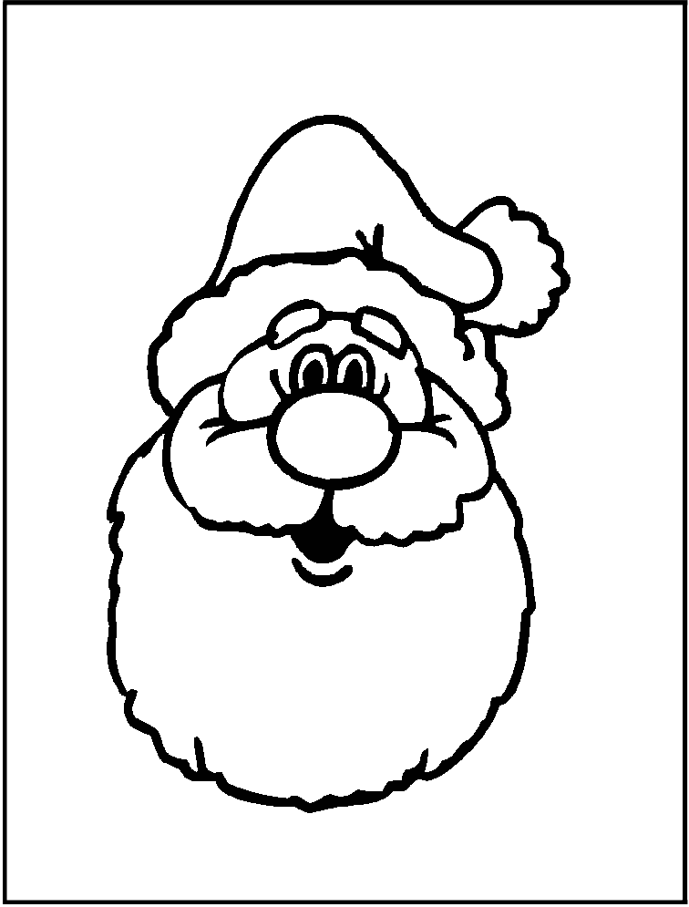Gallery Santa Head Coloring Page - Christmas Door Hangers Printable Clipart (756x995), Png Download