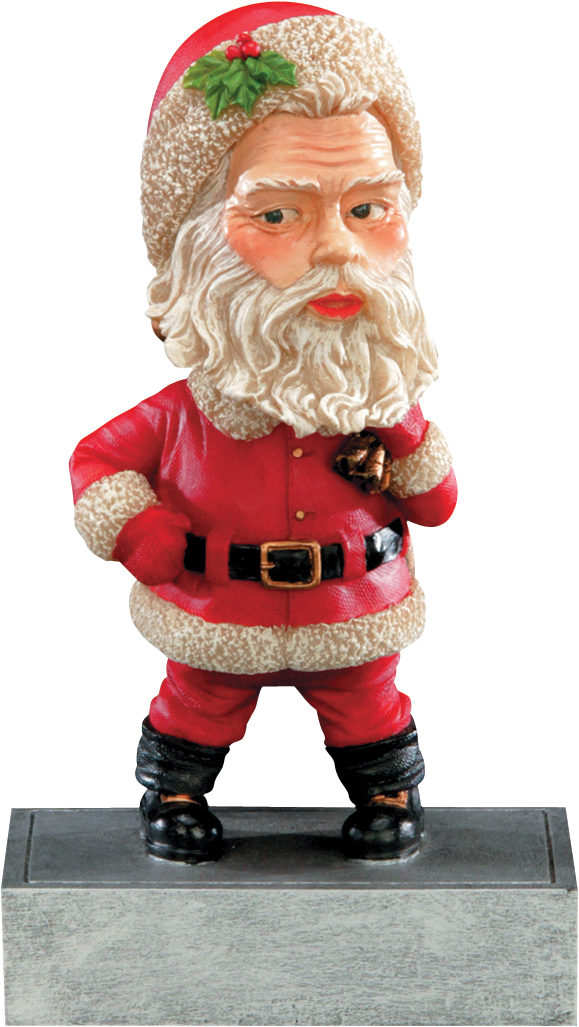 52574gs - Santa Claus Bobble Head Clipart (579x1027), Png Download