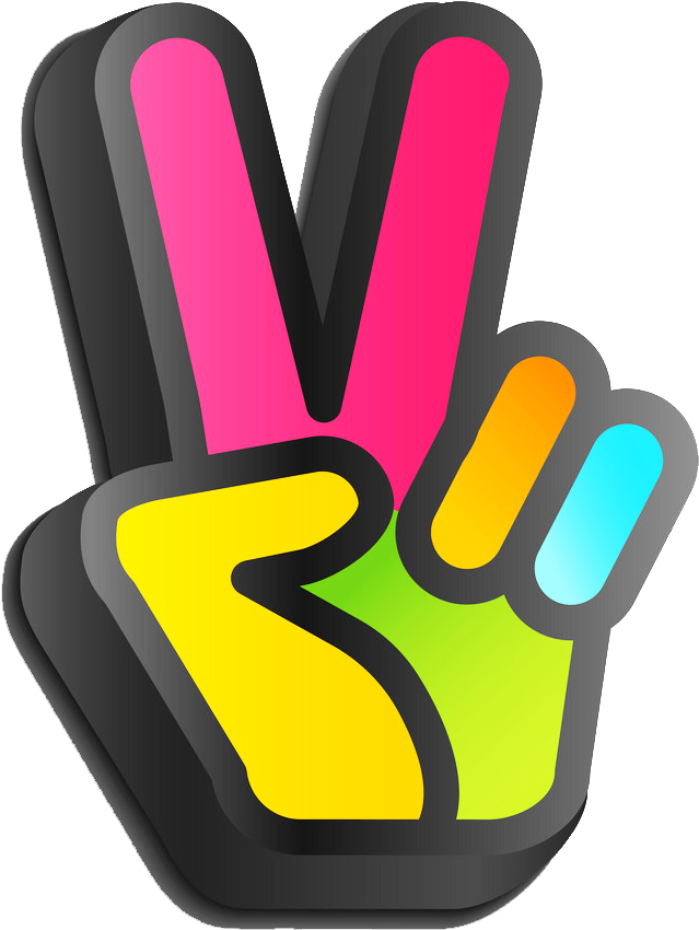 Peace Sticker - Mao Da Paz Colorida Clipart (739x990), Png Download
