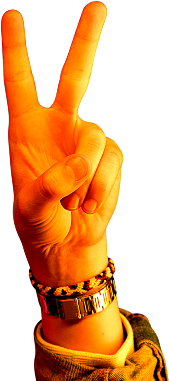 Photo Of Hand In A Peace Sign - Fictional Character Clipart (800x800), Png Download