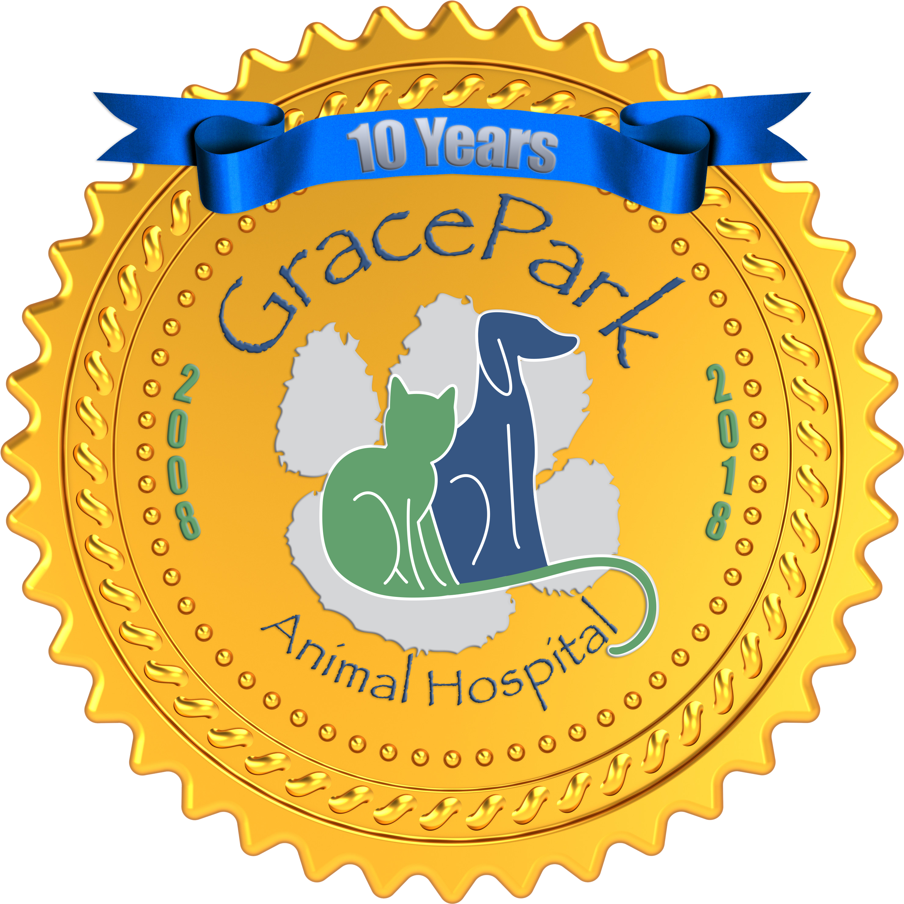 This Month Is Grace Park Animal Hospital's 10 Year - Fine Art Clipart (3000x3000), Png Download