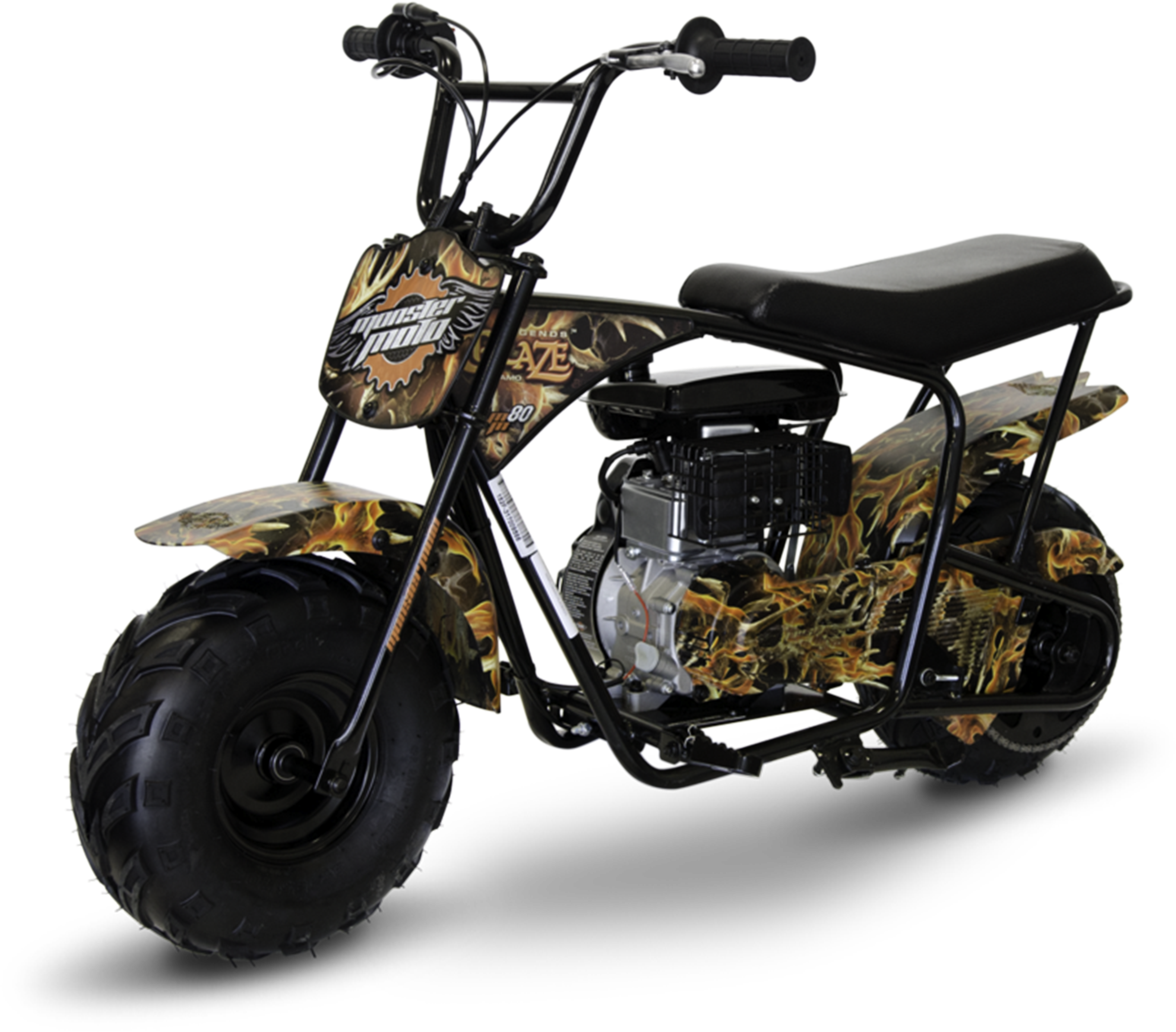 Legends Blaze 80cc Gas Mini Bike - Monster Moto Clipart (2495x2188), Png Download