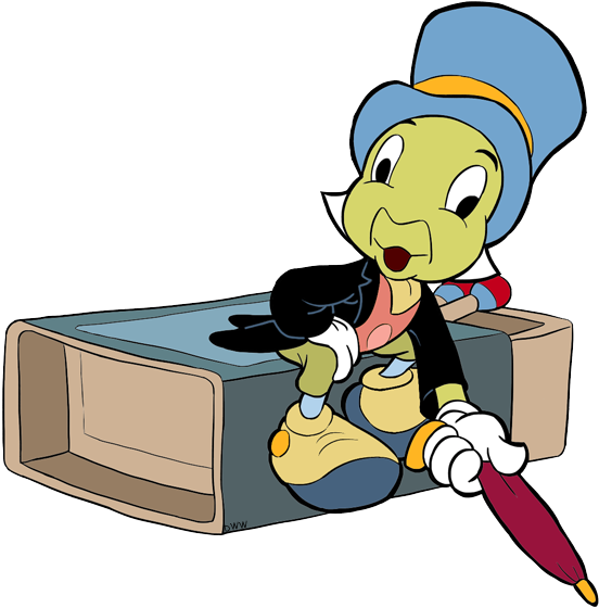 Download Jiminy Cricket Png Hd - Jiminy Cricket Sitting Clipart (560x563), Png Download