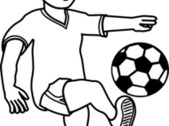 Soccer Clipart Outline - Play Soccer Clipart Black And White - Png Download (640x480), Png Download