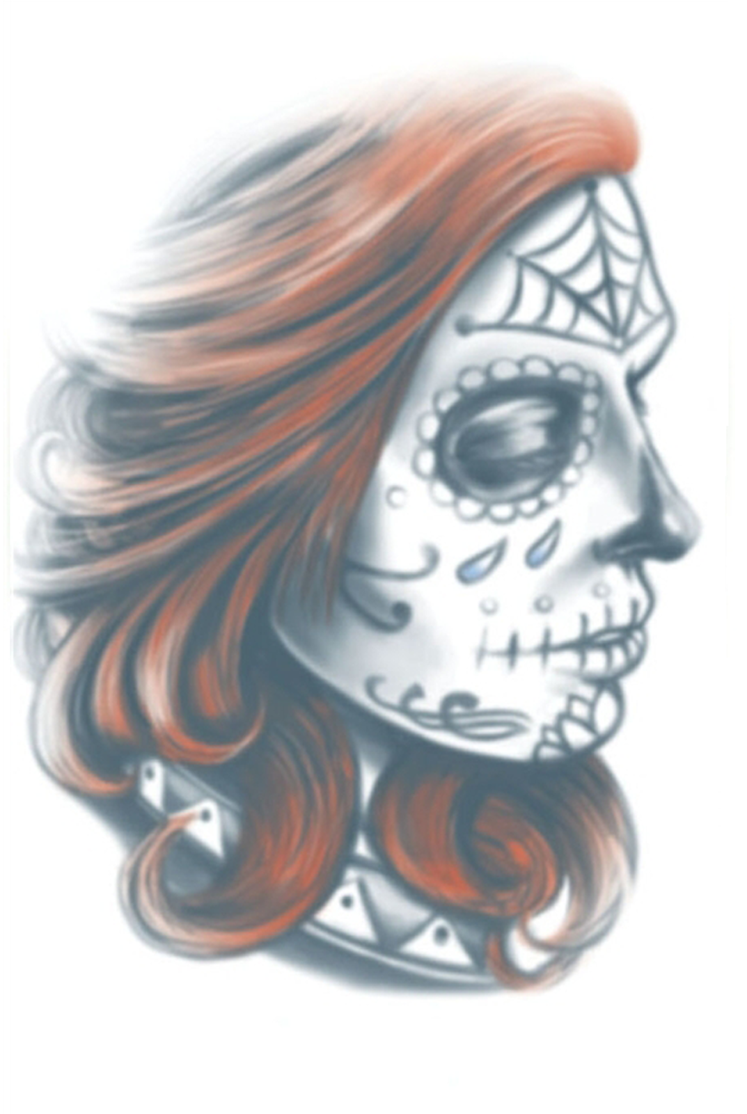 Tinsley Transfers Day Of The Dead Tattoos, Candy Skull, - Visual Arts Clipart (1600x1600), Png Download