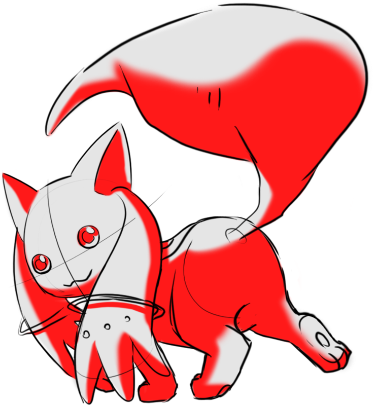 Kyubey Sketch - Cartoon Clipart (774x800), Png Download