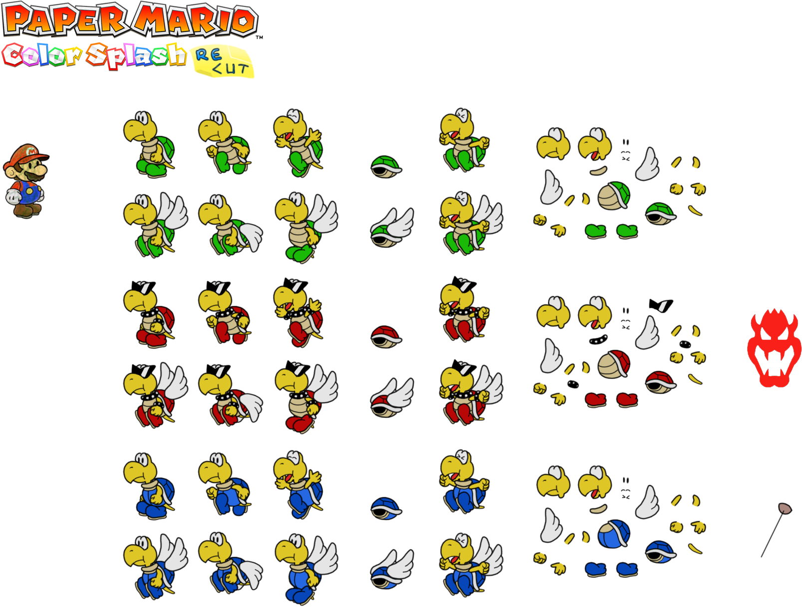 Enemies Koopa Troopas & Koopa Paratroopas - Every Type Of Enemy In Mario Clipart (1688x1272), Png Download
