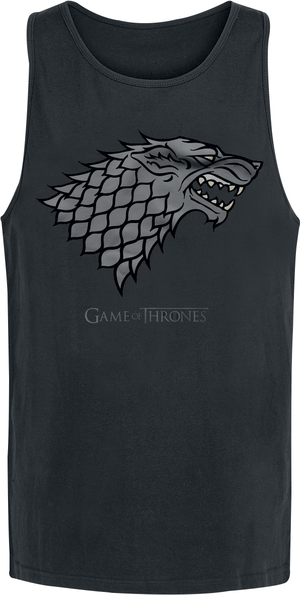 Game Of Thrones House Stark Sigil Tanktop Black - Active Tank Clipart (631x1200), Png Download