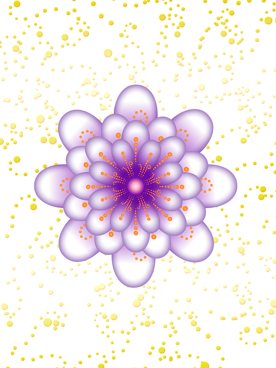 Flower Floral Polka Dot - Fractal Art Clipart (960x1280), Png Download
