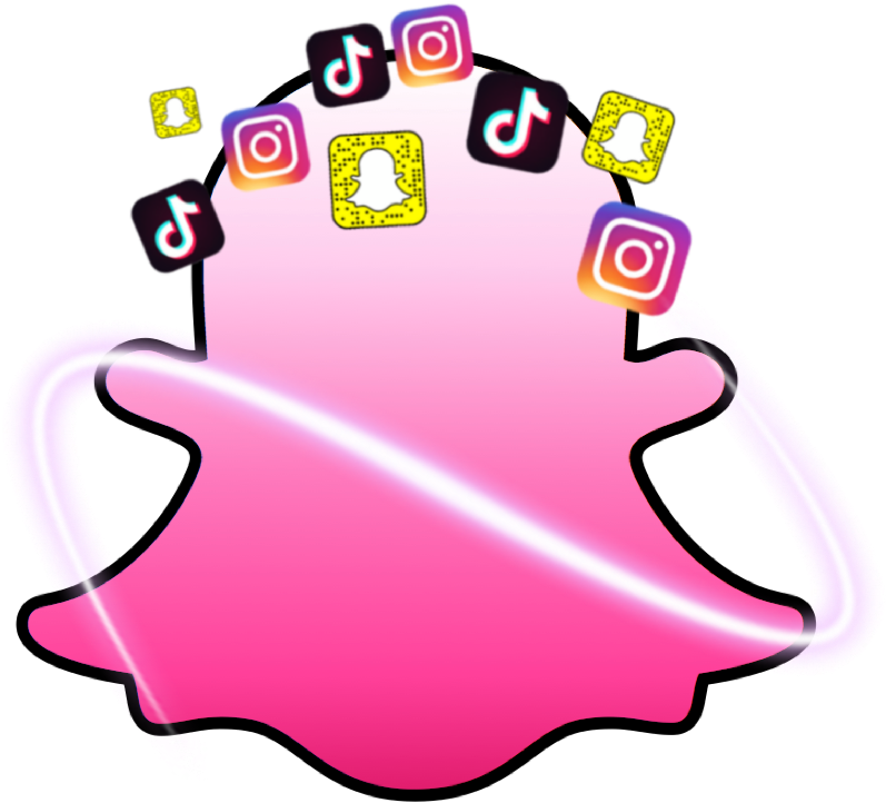 #snapchat #snap #intagram #tiktok #cellphone - Pink Snapchat Clipart (1024x768), Png Download
