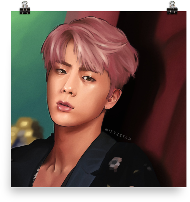 Bts Jin 2018 Art Print - Girl Clipart (1000x1000), Png Download